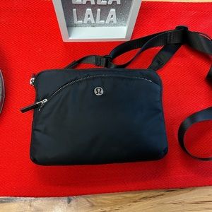 Black Lululemon Curved Lines Crossbody Bag